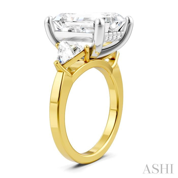 ASHI Emerald Shape Semi-Mount Diamond Engagement Ring 190B1PPFHYW-SM-EM5