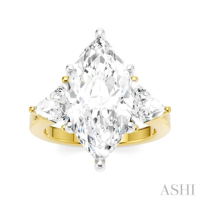 ASHI Marquise Shape Semi-Mount Diamond Engagement Ring 190B1PPFHYW-SM-MQ4
