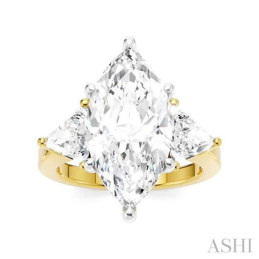 ASHI Marquise Shape Semi-Mount Diamond Engagement Ring 190B1PPFHYW-SM-MQ4