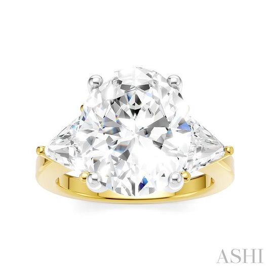 ASHI Oval Shape Semi-Mount Diamond Engagement Ring 190B1PPFHYW-SM-OV5