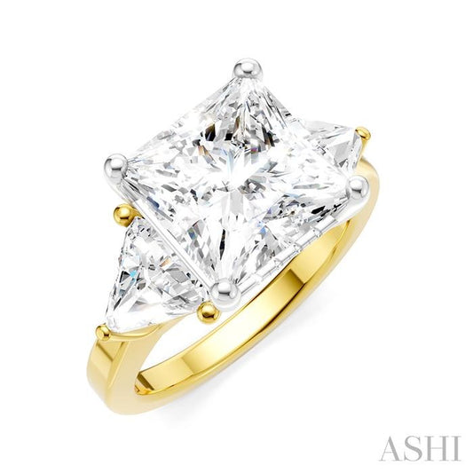 ASHI Princess Shape Semi-Mount Diamond Engagement Ring 190B1PPFHYW-SM-PN4