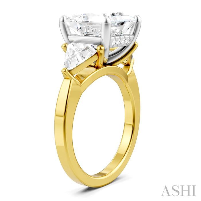 ASHI Princess Shape Semi-Mount Diamond Engagement Ring 190B1PPFHYW-SM-PN4