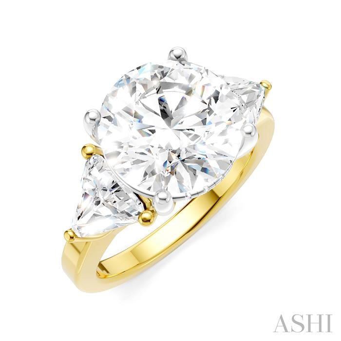 ASHI Round Shape Semi-Mount Diamond Engagement Ring 190B1PPFHYW-SM-RD4