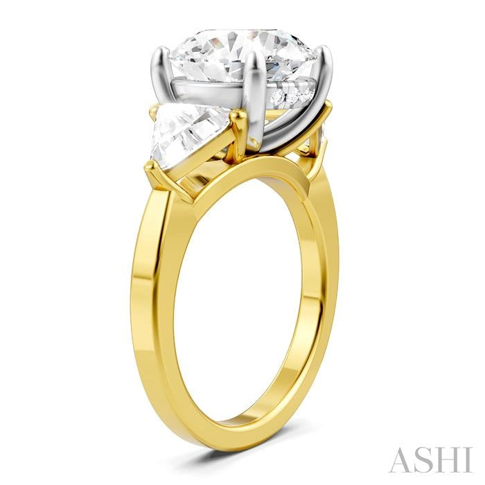 ASHI Round Shape Semi-Mount Diamond Engagement Ring 190B1PPFHYW-SM-RD4