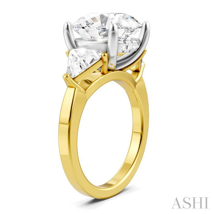 ASHI Round Shape Semi-Mount Diamond Engagement Ring 190B1PPFHYW-SM-RD5