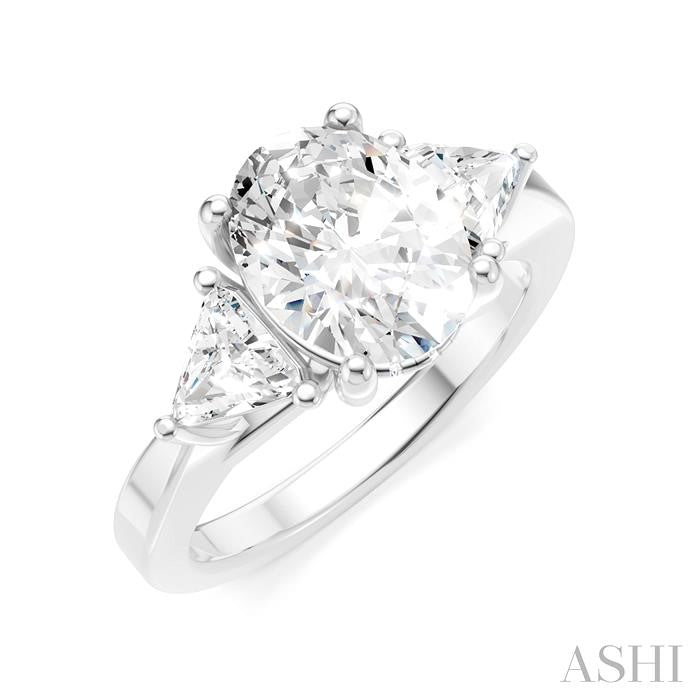 ASHI Oval Shape Semi-Mount Diamond Engagement Ring 190B3PPFHWG-SM-OV2