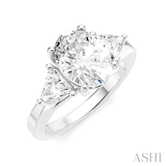 ASHI Oval Shape Semi-Mount Diamond Engagement Ring 190B3PPFHWG-SM-OV2