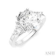 ASHI Oval Shape Semi-Mount Diamond Engagement Ring 190B3PPFHWG-SM-OV2