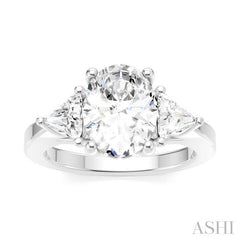 ASHI Oval Shape Semi-Mount Diamond Engagement Ring 190B3PPFHWG-SM-OV2