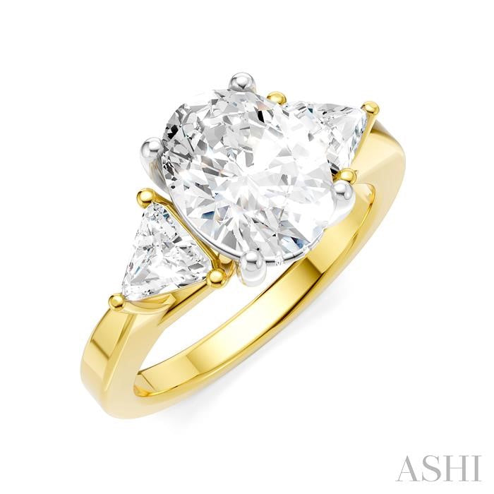 ASHI Oval Shape Semi-Mount Diamond Engagement Ring 190B3PPFHYW-SM-OV2