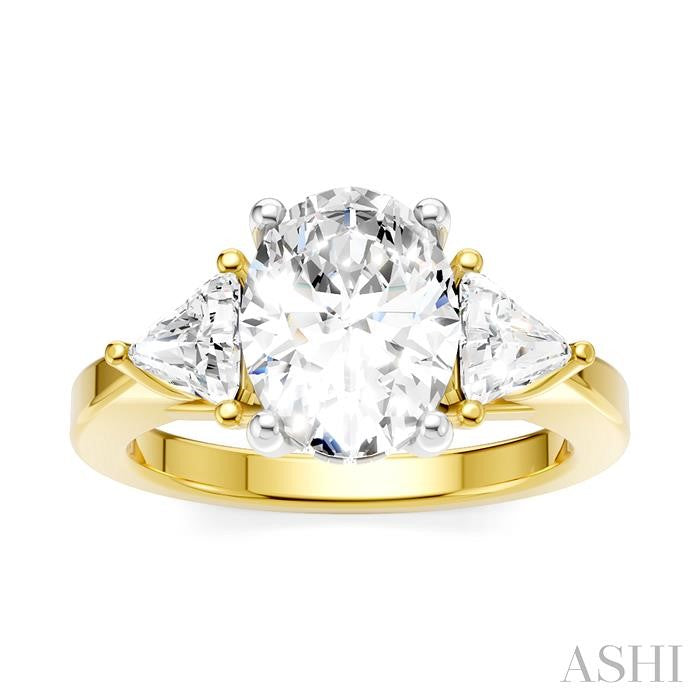 ASHI Oval Shape Semi-Mount Diamond Engagement Ring 190B3PPFHYW-SM-OV2