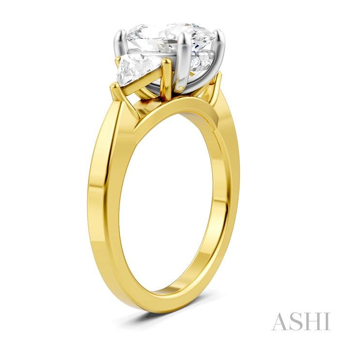 ASHI Oval Shape Semi-Mount Diamond Engagement Ring 190B3PPFHYW-SM-OV2