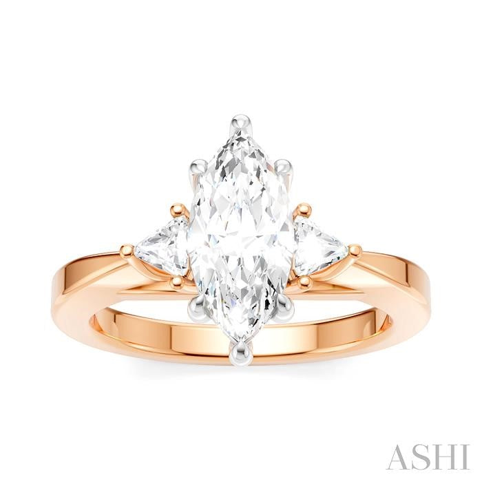 ASHI Marquise Shape Semi-Mount Diamond Engagement Ring 190B6PPFHPW-SM-MQ1