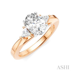 ASHI Oval Shape Semi-Mount Diamond Engagement Ring 190B6PPFHPW-SM-OV1