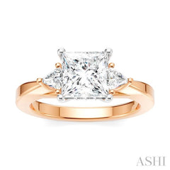ASHI Princess Shape Semi-Mount Diamond Engagement Ring 190B6PPFHPW-SM-PN1
