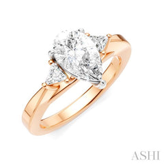 ASHI Pear Shape Semi-Mount Diamond Engagement Ring 190B6PPFHPW-SM-PR1