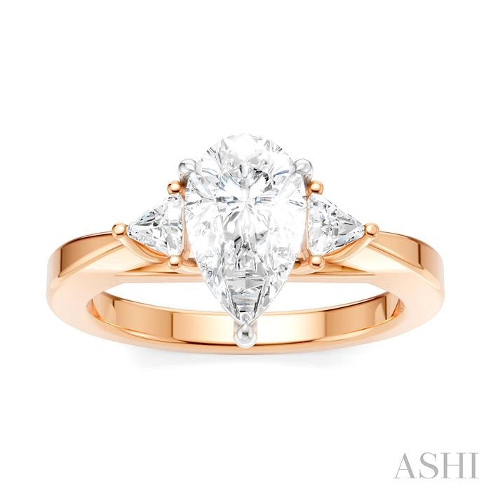 ASHI Pear Shape Semi-Mount Diamond Engagement Ring 190B6PPFHPW-SM-PR1