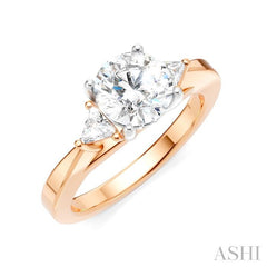ASHI Round Shape Semi-Mount Diamond Engagement Ring 190B6PPFHPW-SM-RD1