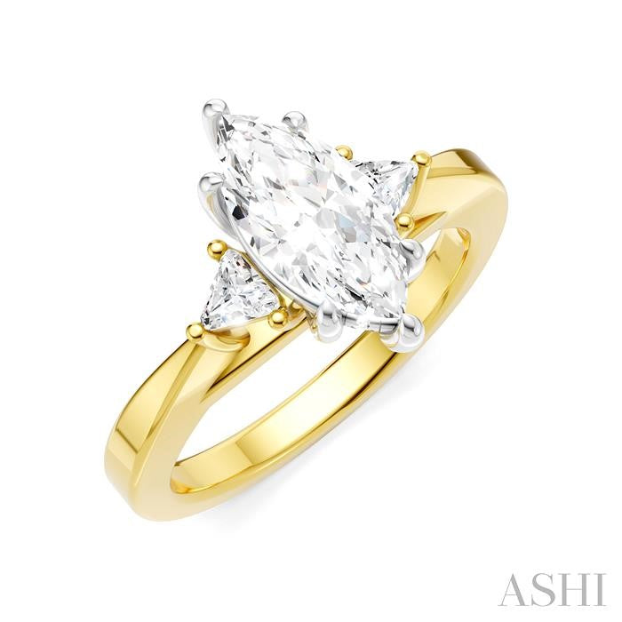 ASHI Marquise Shape Semi-Mount Diamond Engagement Ring 190B6PPFHYW-SM-MQ1