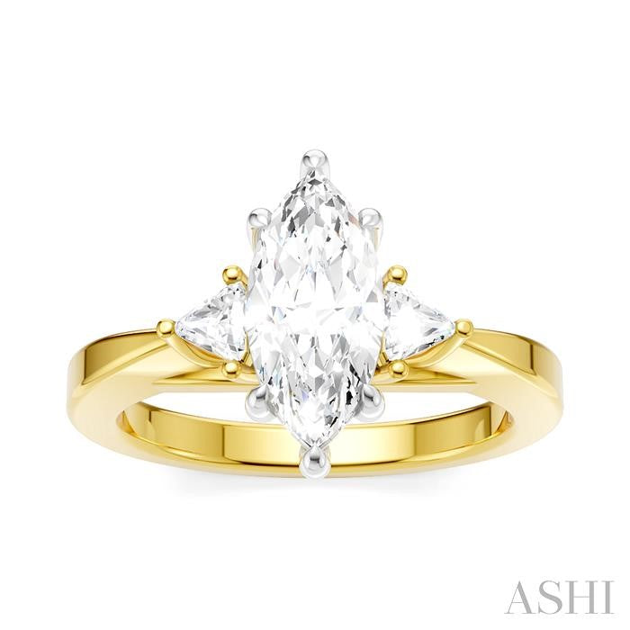 ASHI Marquise Shape Semi-Mount Diamond Engagement Ring 190B6PPFHYW-SM-MQ1
