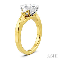 ASHI Princess Shape Semi-Mount Diamond Engagement Ring 190B6PPFHYW-SM-PN1