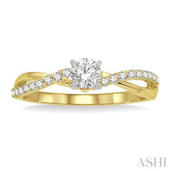 ASHI Round Shape Semi-Mount Diamond Engagement Ring 19137PPFHYW-SM-RD