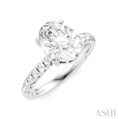 ASHI Oval Shape Semi-Mount Diamond Engagement Ring 191A5PPFHWG-SM-OV2