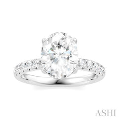 ASHI Oval Shape Semi-Mount Diamond Engagement Ring 191A5PPFHWG-SM-OV2