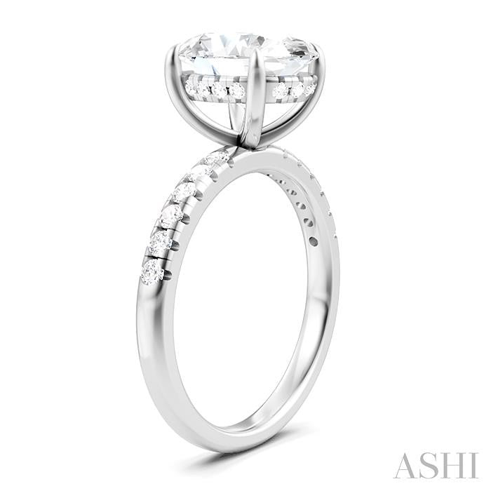 ASHI Oval Shape Semi-Mount Diamond Engagement Ring 191A5PPFHWG-SM-OV3