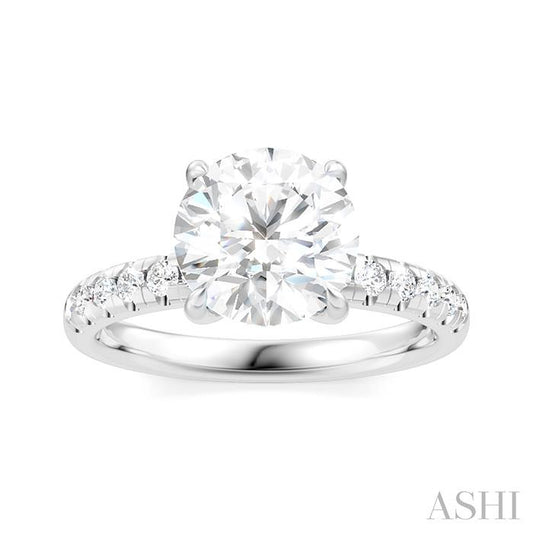 ASHI Round Shape Semi-Mount Diamond Engagement Ring 191A5PPFHWG-SM-RD2
