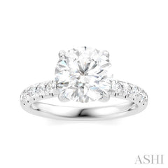 ASHI Round Shape Semi-Mount Diamond Engagement Ring 191A5PPFHWG-SM-RD2
