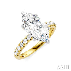 ASHI Marquise Shape Semi-Mount Diamond Engagement Ring 191A5PPFHYW-SM-MQ2