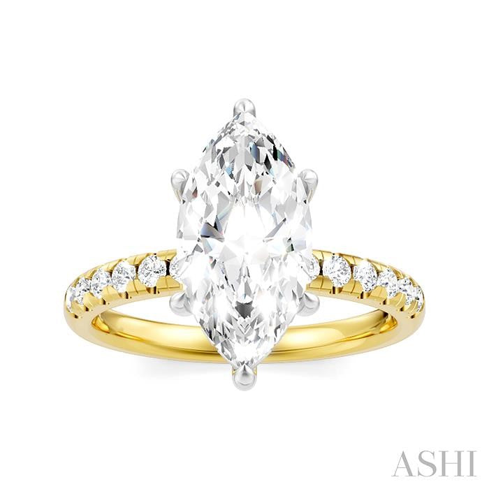 ASHI Marquise Shape Semi-Mount Diamond Engagement Ring 191A5PPFHYW-SM-MQ2