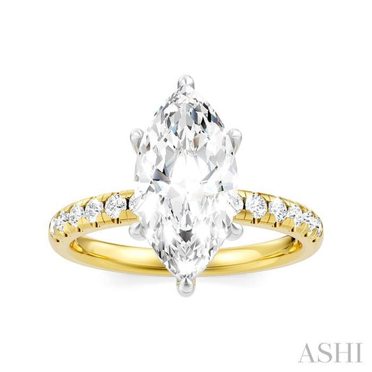 ASHI Marquise Shape Semi-Mount Diamond Engagement Ring 191A5PPFHYW-SM-MQ2