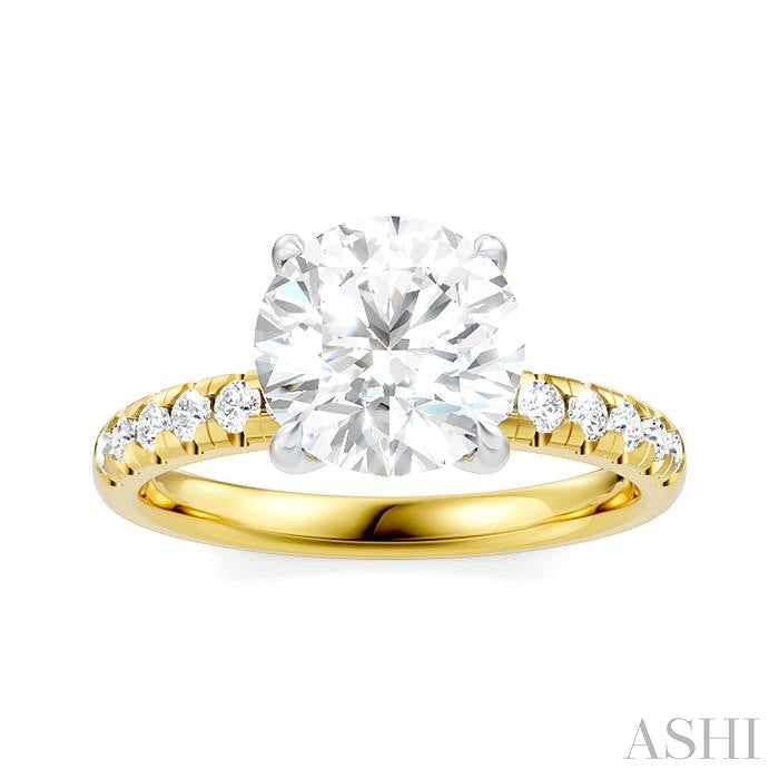 ASHI Round Shape Semi-Mount Diamond Engagement Ring 191A5PPFHYW-SM-RD2