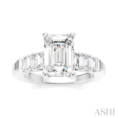 ASHI Emerald Shape Semi-Mount Diamond Engagement Ring 191B1PPFHWG-SM-EM2