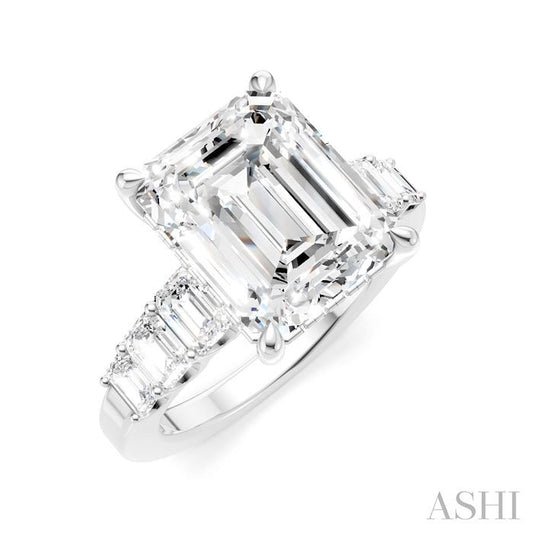 ASHI Emerald Shape Semi-Mount Diamond Engagement Ring 191BBPPFHWG-SM-EM4