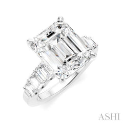 ASHI Emerald Shape Semi-Mount Diamond Engagement Ring 191BBPPFHWG-SM-EM4