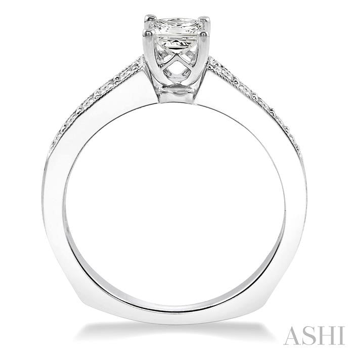 ASHI Princess Shape Semi-Mount Diamond Engagement Ring 19208PPFVWG-SM