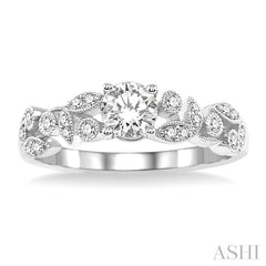 ASHI Round Shape Semi-Mount Diamond Engagement Ring 19288PPFVWG-SM