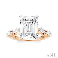 ASHI Emerald Shape Semi-Mount Diamond Engagement Ring 192A1PPFHPW-SM-EM3