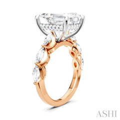 ASHI Emerald Shape Semi-Mount Diamond Engagement Ring 192A1PPFHPW-SM-EM4