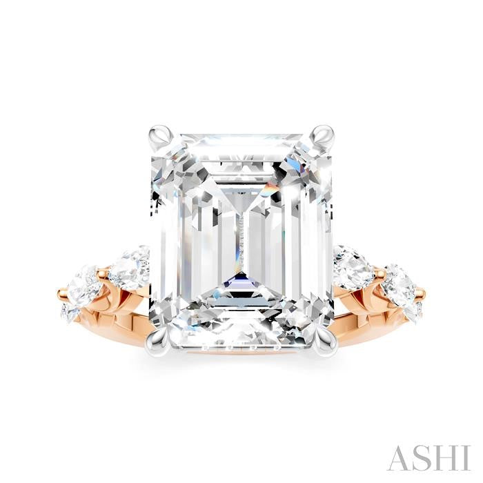 ASHI Emerald Shape Semi-Mount Diamond Engagement Ring 192A1PPFHPW-SM-EM5