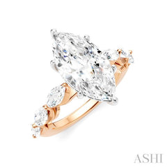 ASHI Marquise Shape Semi-Mount Diamond Engagement Ring 192A1PPFHPW-SM-MQ3