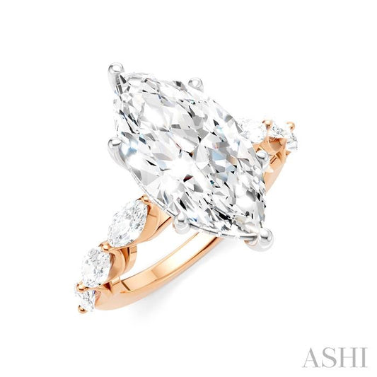 ASHI Marquise Shape Semi-Mount Diamond Engagement Ring 192A1PPFHPW-SM-MQ4