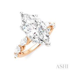 ASHI Marquise Shape Semi-Mount Diamond Engagement Ring 192A1PPFHPW-SM-MQ4