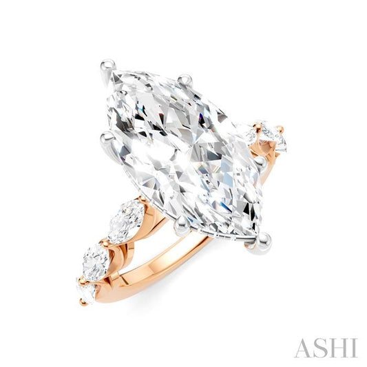 ASHI Marquise Shape Semi-Mount Diamond Engagement Ring 192A1PPFHPW-SM-MQ5