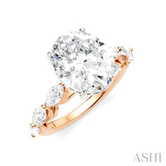 ASHI Oval Shape Semi-Mount Diamond Engagement Ring 192A1PPFHPW-SM-OV4
