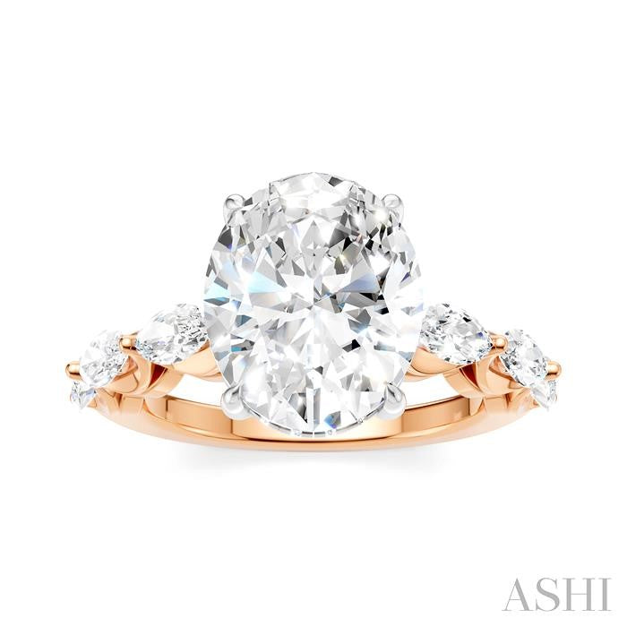 ASHI Oval Shape Semi-Mount Diamond Engagement Ring 192A1PPFHPW-SM-OV4