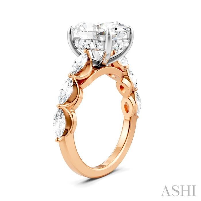 ASHI Oval Shape Semi-Mount Diamond Engagement Ring 192A1PPFHPW-SM-OV4